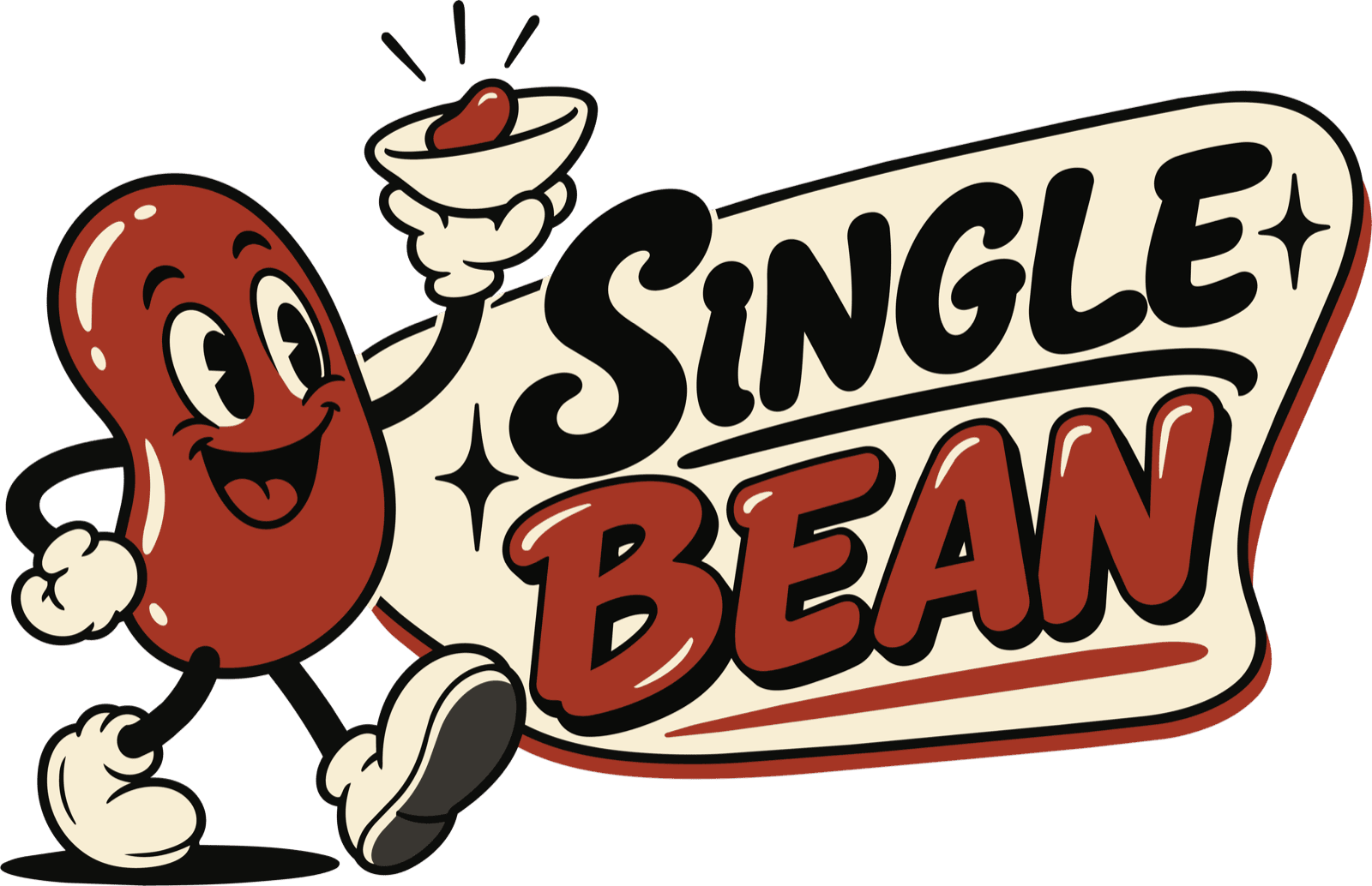 Single Bean — a smiling cartoon bean holding up a basket with one bean in it
